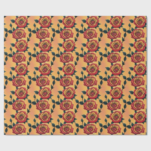 Red And Yellow Roses Geschenkpapier (Flach)