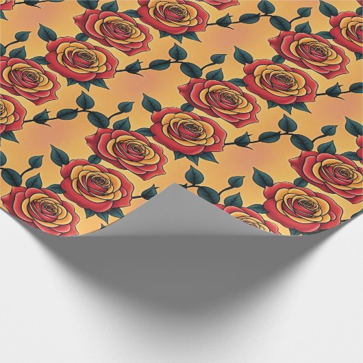 Red And Yellow Roses Geschenkpapier (Ecke)