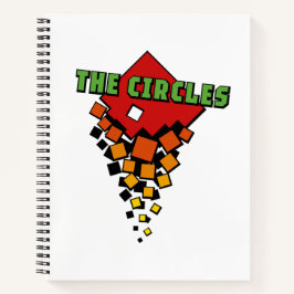 Red and Yellow Squares with Green the Circles Text Notizblock