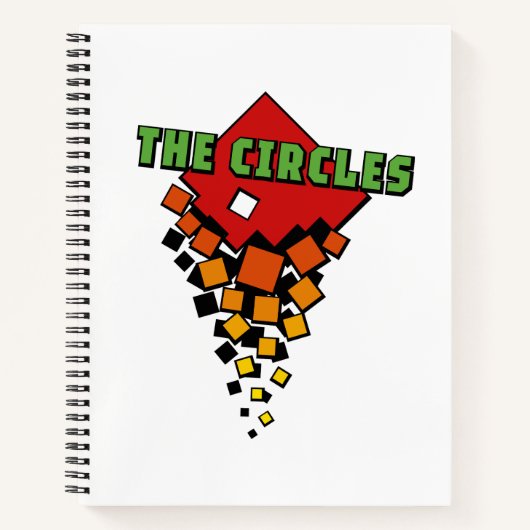 Red and Yellow Squares with Green the Circles Text Notizblock (Vorderseite)