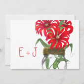 Red Andes Mountain Wild Blume Mason Jar Wedding Einladung (Rückseite)