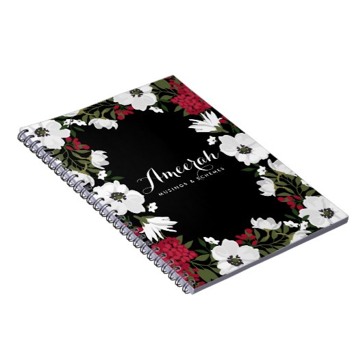 Red Anemone Blooms Personalisiertes Notebook Notizblock (Rechte Seite)