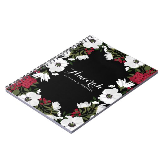 Red Anemone Blooms Personalisiertes Notebook Notizblock (Linke Seite)