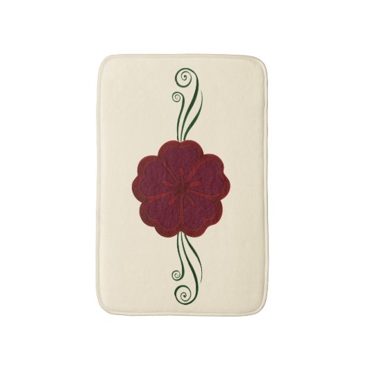 Red Anemone Blume Bath Mat Badematte (Vorderseite Vertikal)
