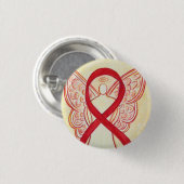 Red Angel Awareness Ribbon Custom Art Buttone Button (Vorne & Hinten)