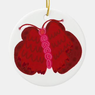 Red Angel Butterfly Keramik Ornament