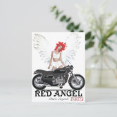 Red Angel Cafe Racer Motor Legend Postkarte (Stehend Vorderseite)