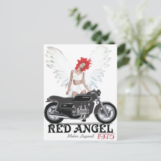 Red Angel Cafe Racer Motor Legend Postkarte (Stehend Vorderseite)