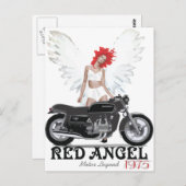 Red Angel Cafe Racer Motor Legend Postkarte (Vorne/Hinten)