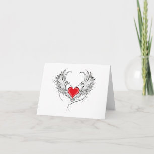Red Angel Heart mit Flügeln