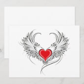 Red Angel Heart mit Flügeln Ankündigung (Vorne/Hinten)