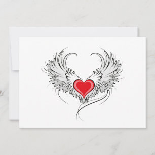 Red Angel Heart mit Flügeln Ankündigung