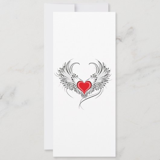 Red Angel Heart mit Flügeln Ankündigung (Vorderseite)
