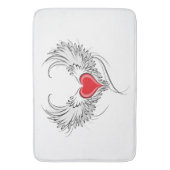 Red Angel Heart mit Flügeln Badematte (Vorderseite Vertikal)