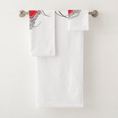 Red Angel Heart mit Flügeln Badhandtuch Set (Insitu)