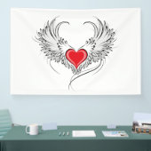 Red Angel Heart mit Flügeln Banner (Messe)