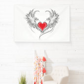 Red Angel Heart mit Flügeln Banner (InSitu)