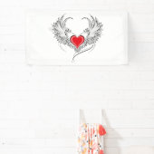 Red Angel Heart mit Flügeln Banner (InSitu)