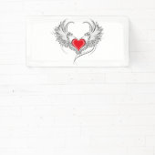 Red Angel Heart mit Flügeln Banner (InSitu)