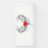 Red Angel Heart mit Flügeln Banner (Vertikal)