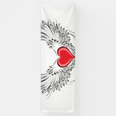 Red Angel Heart mit Flügeln Banner (Vertikal)