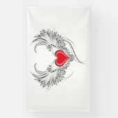 Red Angel Heart mit Flügeln Banner (Vertikal)