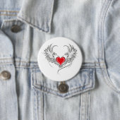 Red Angel Heart mit Flügeln Button (Beispiel)