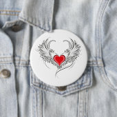 Red Angel Heart mit Flügeln Button (Beispiel)