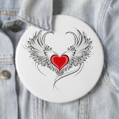 Red Angel Heart mit Flügeln Button (Beispiel)