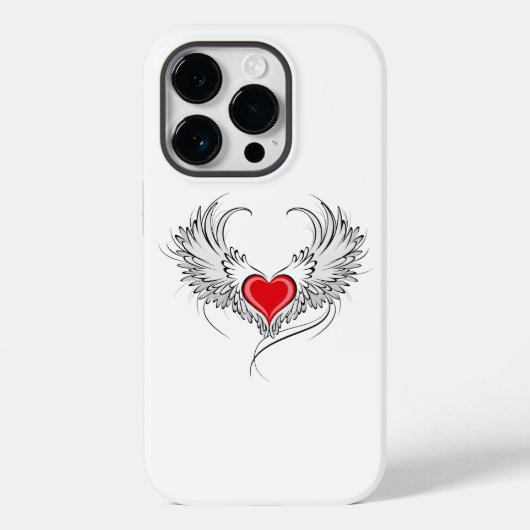 Red Angel Heart mit Flügeln Case-Mate iPhone Hülle (Rückseite)