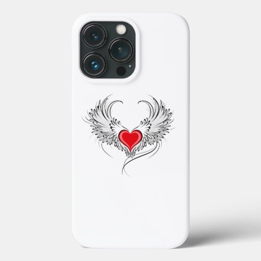 Red Angel Heart mit Flügeln Case-Mate iPhone Hülle (Rückseite)