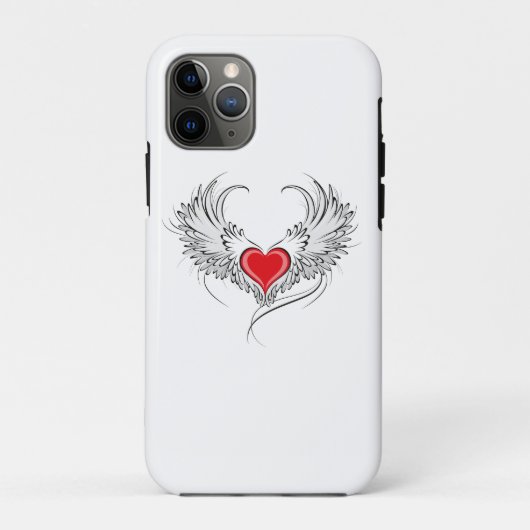 Red Angel Heart mit Flügeln Case-Mate iPhone Hülle (Rückseite)