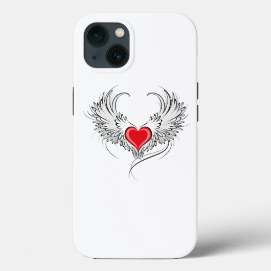 Red Angel Heart mit Flügeln Case-Mate iPhone Hülle (Rückseite)