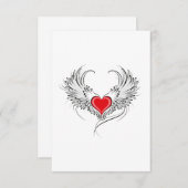 Red Angel Heart mit Flügeln Dankeskarte (Vorne/Hinten)