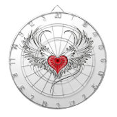 Red Angel Heart mit Flügeln Dartscheibe (vorne)