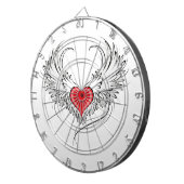 Red Angel Heart mit Flügeln Dartscheibe (Vorderseite rechts)