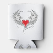 Red Angel Heart mit Flügeln Dosenkühler (Vorderseite)