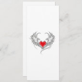 Red Angel Heart mit Flügeln Einladung (Vorne/Hinten)