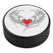 Red Angel Heart mit Flügeln Eishockey Puck (3/4)
