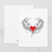 Red Angel Heart mit Flügeln Feiertagskarte (Vorne/Hinten)