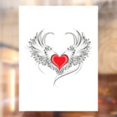Red Angel Heart mit Flügeln Fensteraufkleber (Blatt 2)