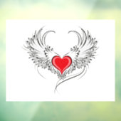 Red Angel Heart mit Flügeln Fensteraufkleber (Blatt 3)