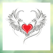 Red Angel Heart mit Flügeln Fensteraufkleber (Blatt 3)