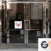 Red Angel Heart mit Flügeln Fensteraufkleber (Büro Tür)