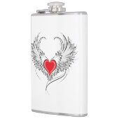 Red Angel Heart mit Flügeln Flachmann (Links)