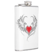 Red Angel Heart mit Flügeln Flachmann (Rechts)