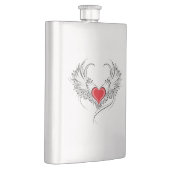 Red Angel Heart mit Flügeln Flachmann (Rechts)