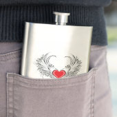 Red Angel Heart mit Flügeln Flachmann (Beispiel)