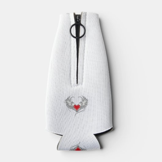 Red Angel Heart mit Flügeln Flaschenkühler (Rückseite)