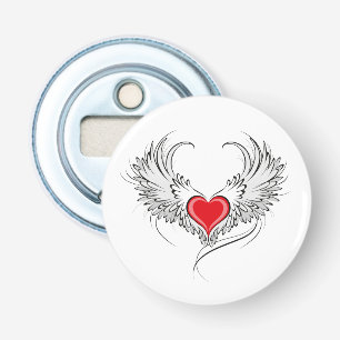 Red Angel Heart mit Flügeln Flaschenöffner